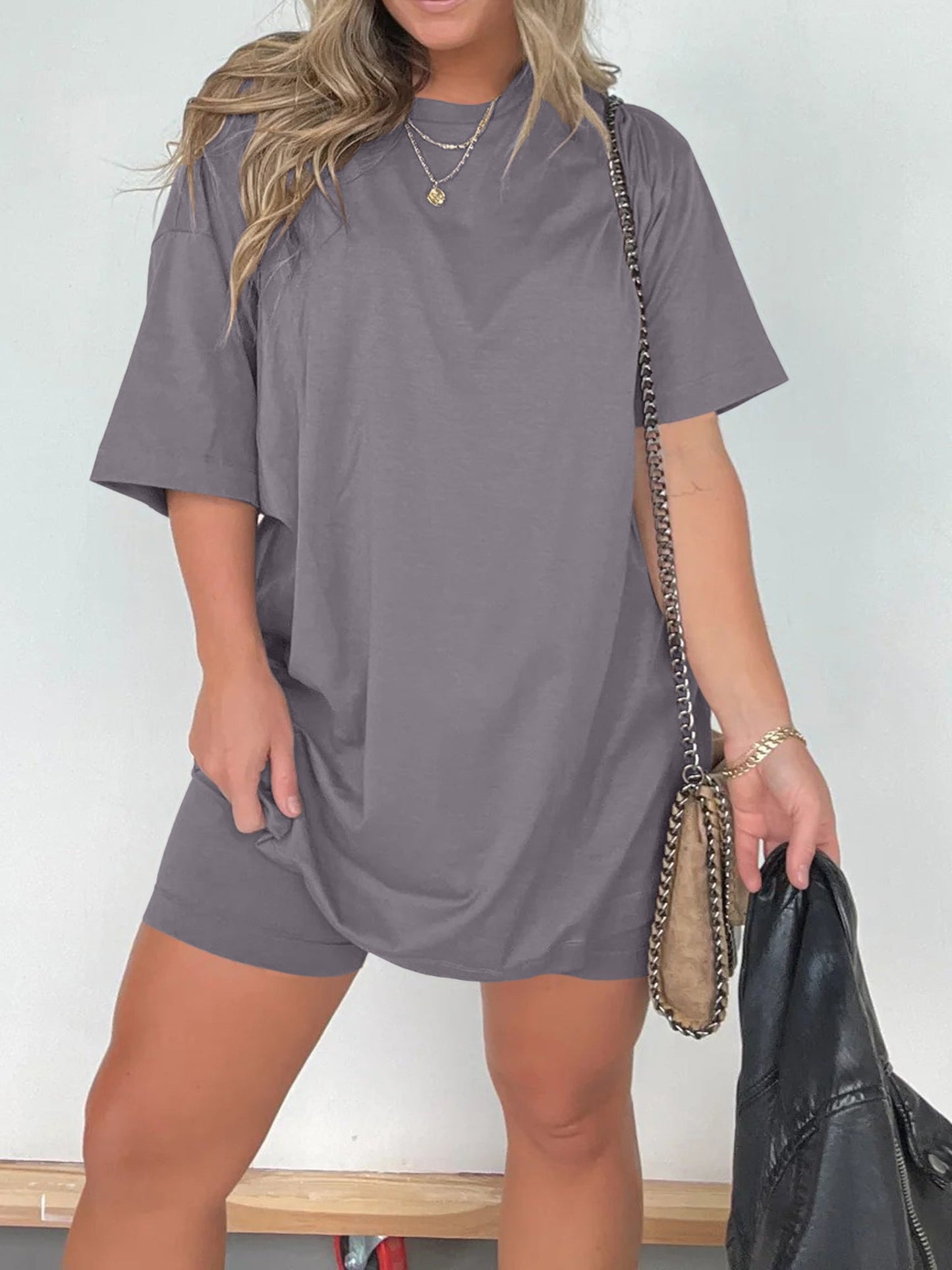 Levoire | Ensemble Deux Pièces Décontracté Ample Pour Femme Gris foncé