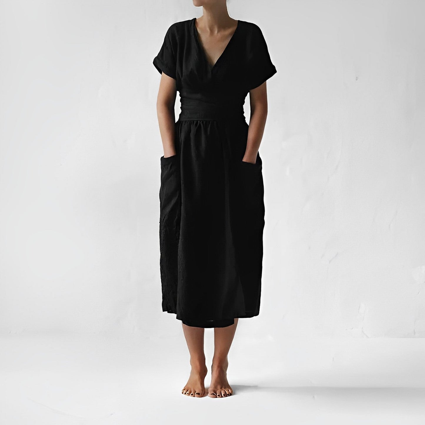 Levoire | Robe en lin élégante Noir (épuisé)