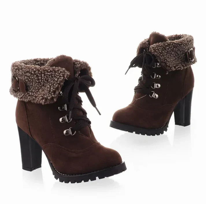 Levoire | Doublure Chaude Glidestopp Semelle Bottes Hautes Marron foncé
