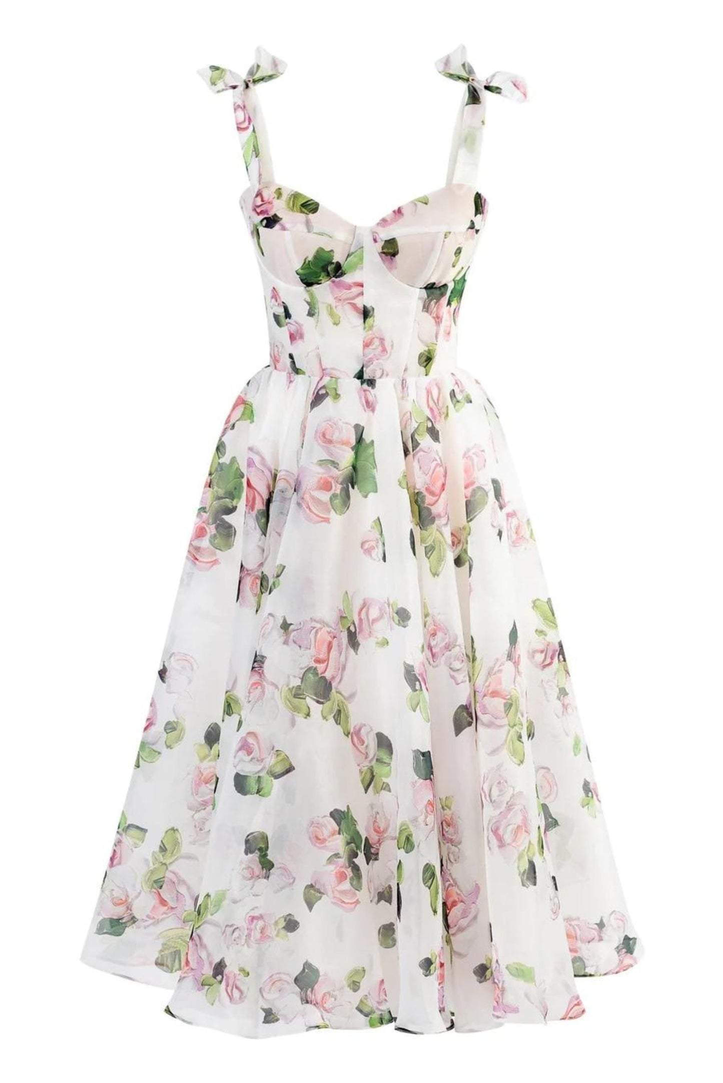 Levoire | Midi Robe Florale Sans Bretelles