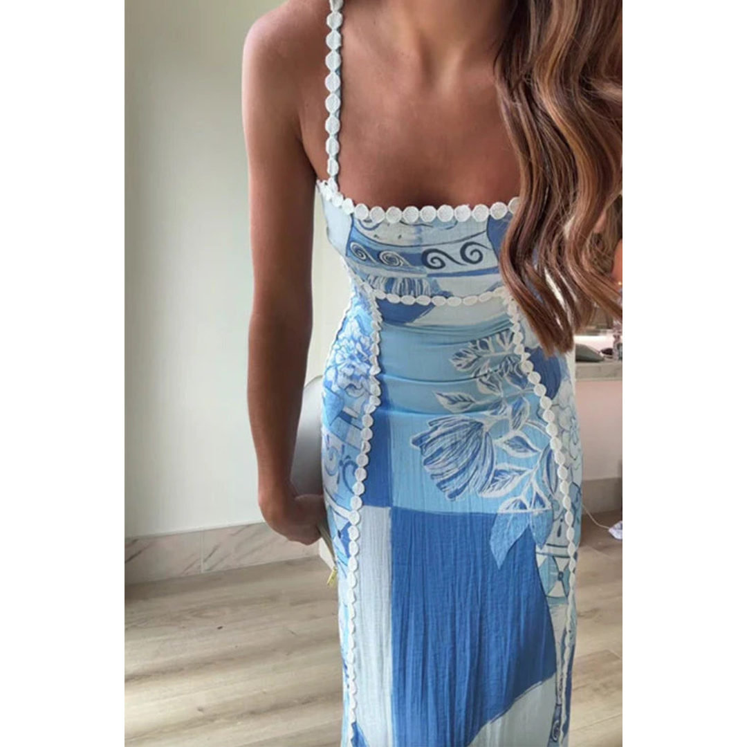 Levoire | Robe D'Invité De Mariage Sans Manches À Encolure Carrée Pour - Femmes - Maxi