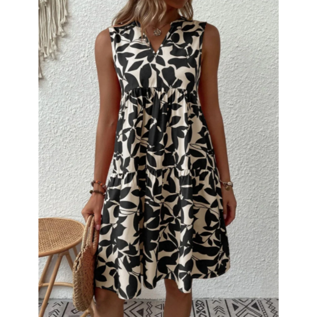 Levoire | Robe d'été mini avec décolleté en V pour femmes Noir