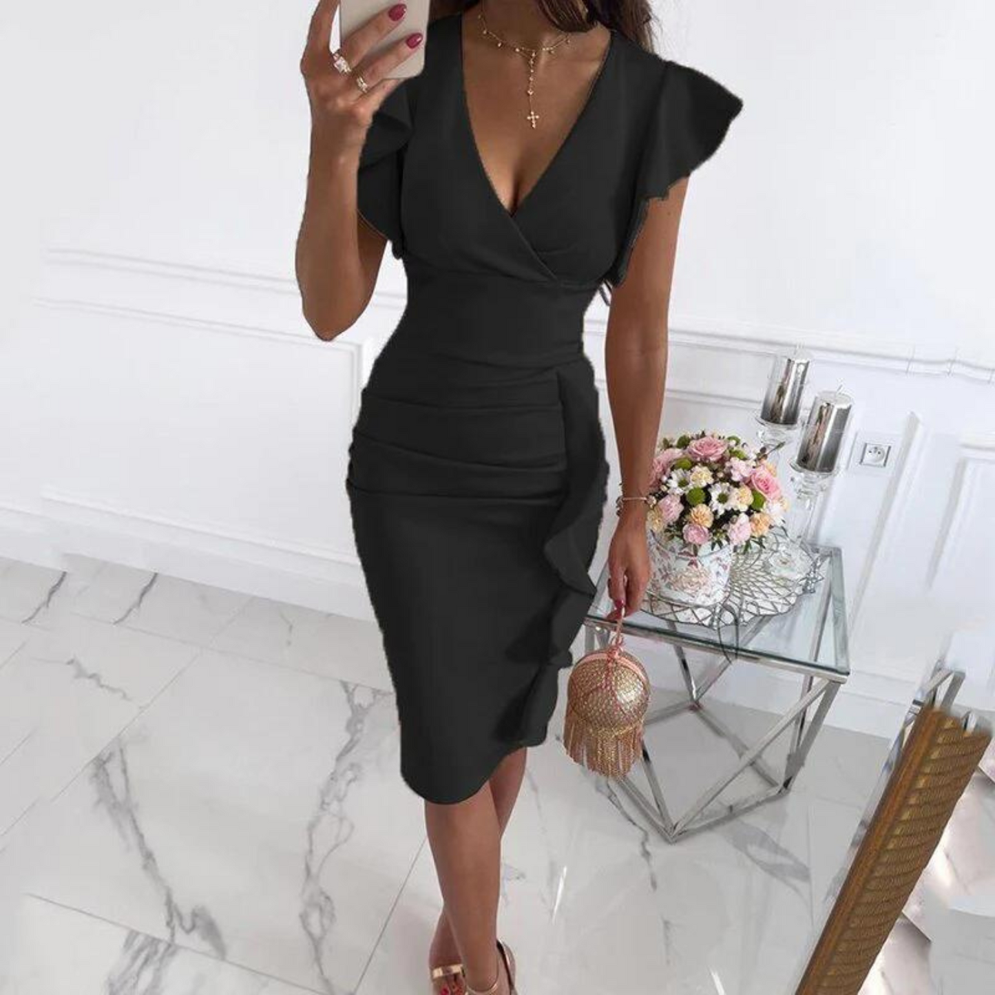 Levoire | Robe avec décolleté en V Noir