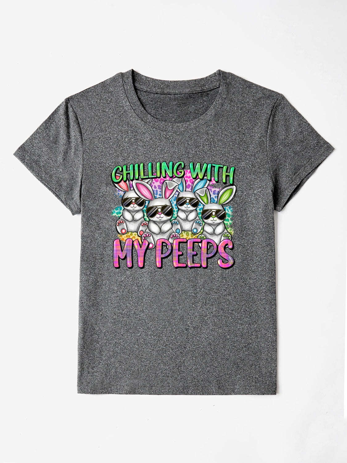 Levoire | CHILLING WITH MY PEEPS T-shirt col rond Gris foncé