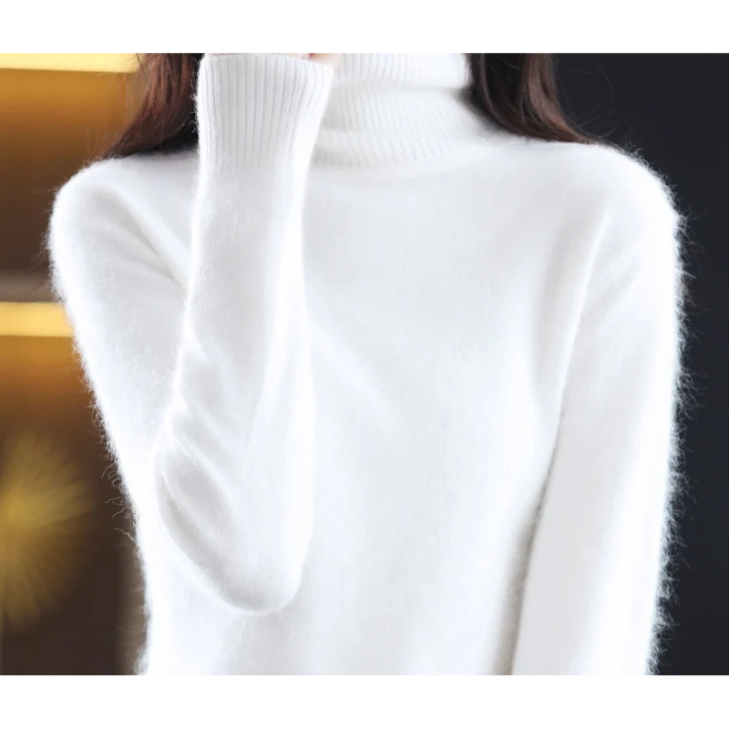 Levoire | Pull à col rond pour femmes Pull en tricot doux, élégant et chaud Blanc