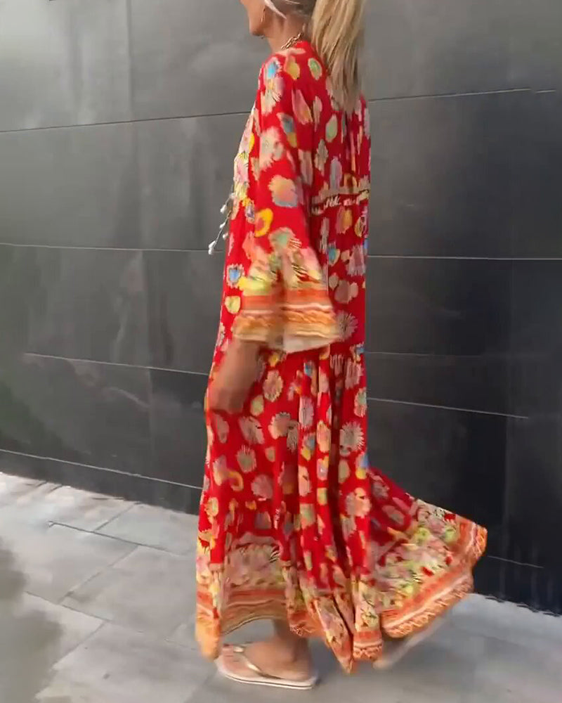 Levoire | Robe Rentomekkoinen Avec Impression Et Décolleté En V