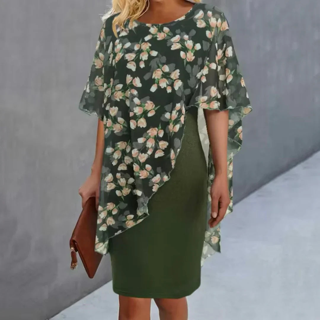 Levoire | Robe Stylée Imprimée Vert foncé (Presque épuisé)