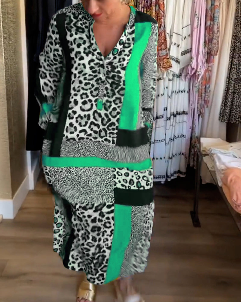 Levoire | Robe Avec Motif Léopard Vert