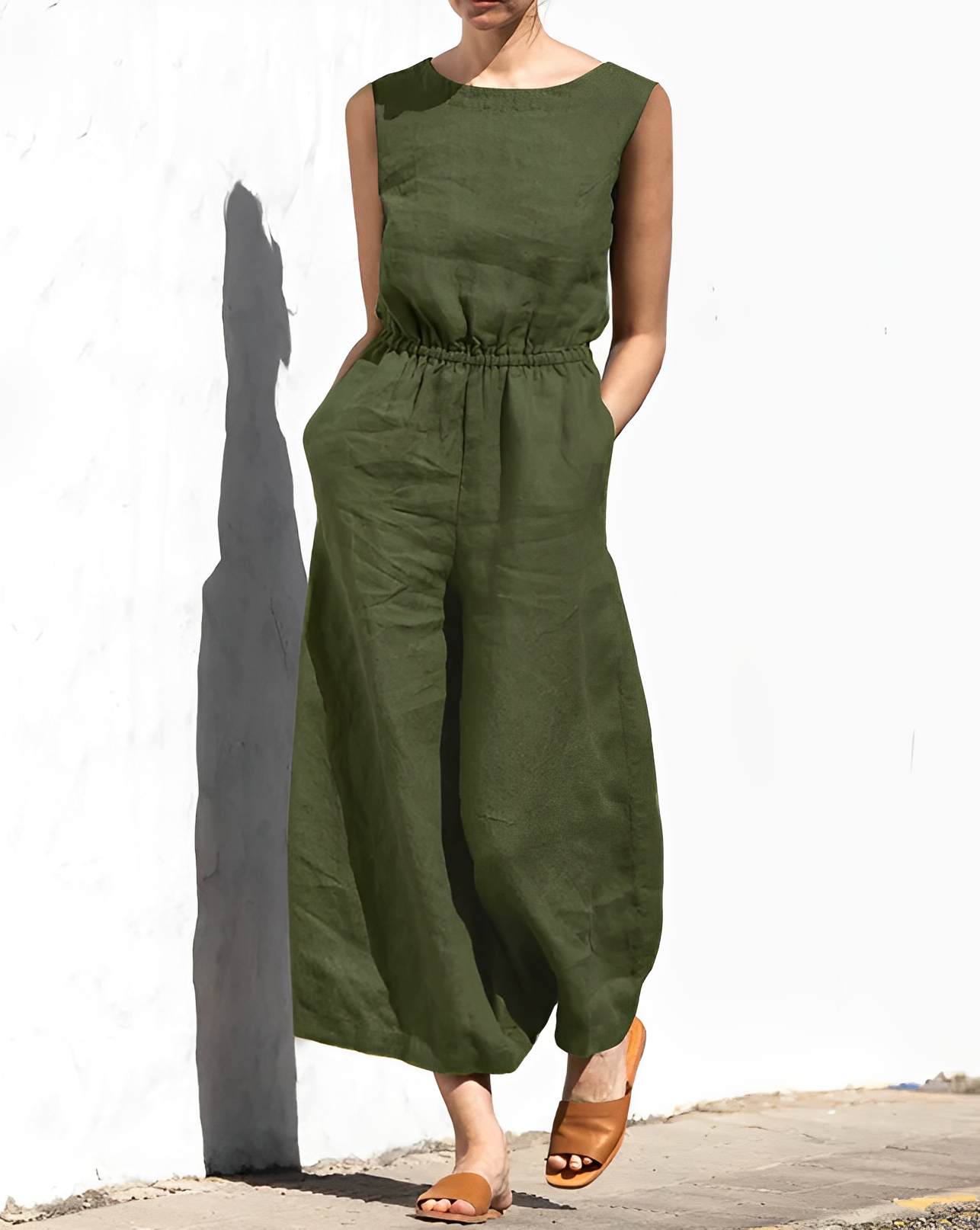 Levoire | Jumpsuit Femme Uni Aéré Vert