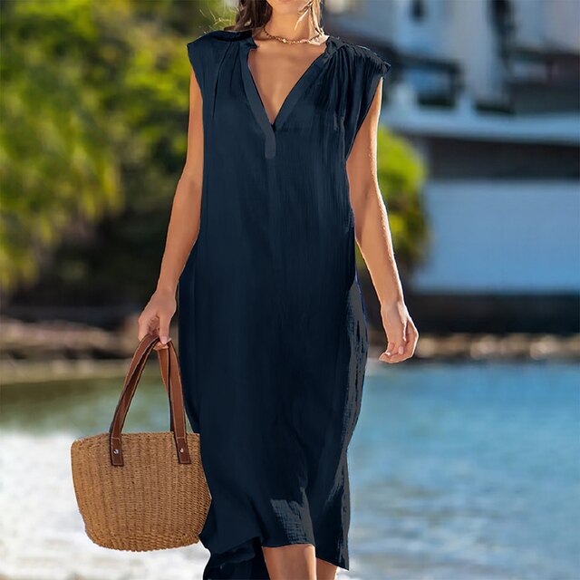 Levoire | Robe À Décolleté En V Variation Bleu marine