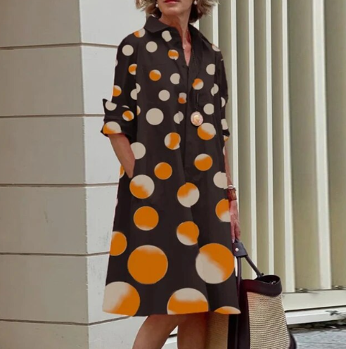 Levoire | Robe chemise unie pour femme Amarillo-negro