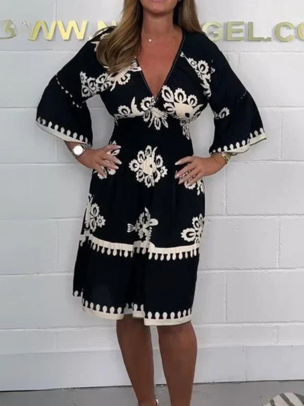 Levoire | Robe imprimée confortable Noir