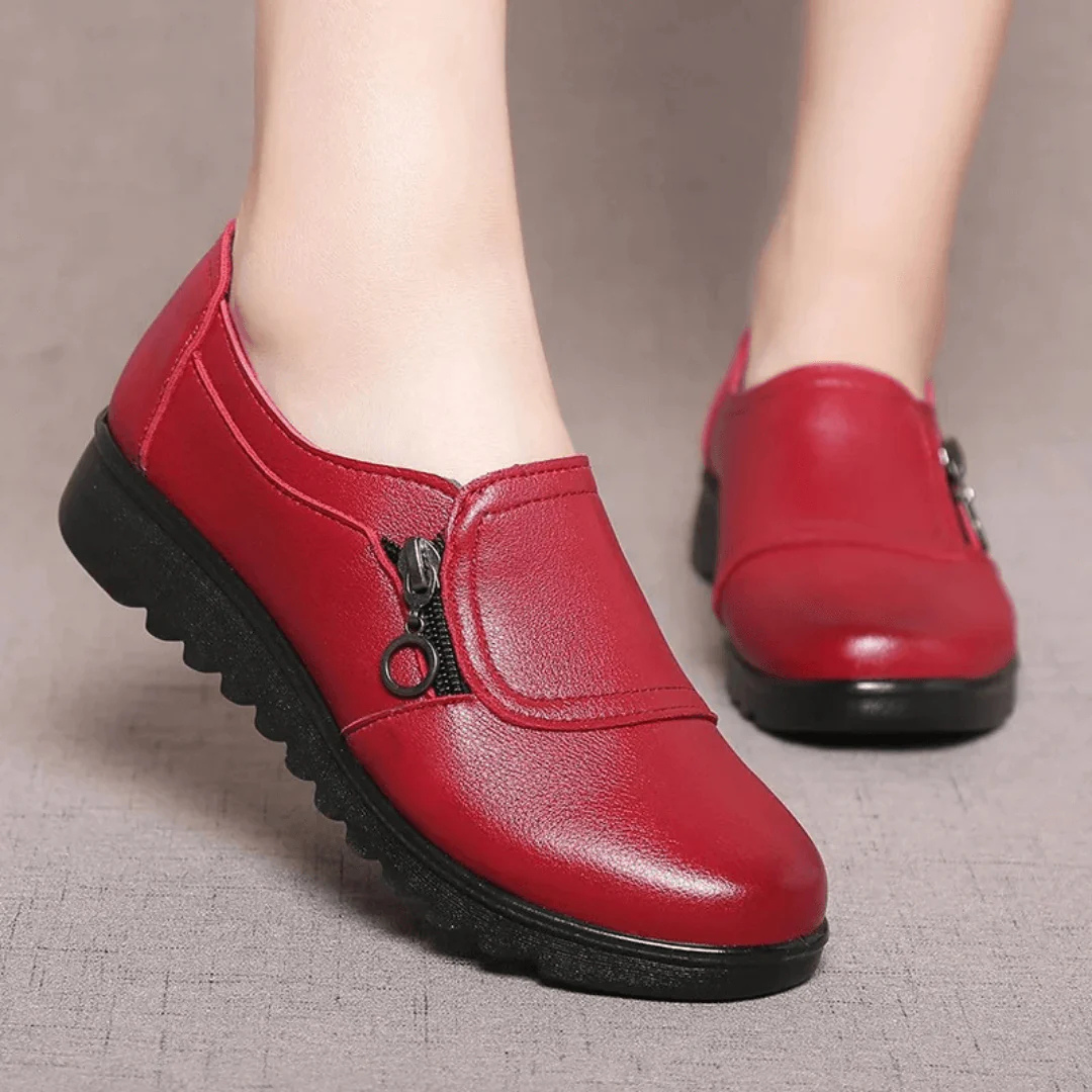 Levoire | Chaussures À Enfiler À Fermeture Éclair Pour - Femmes - Confortable Rouge