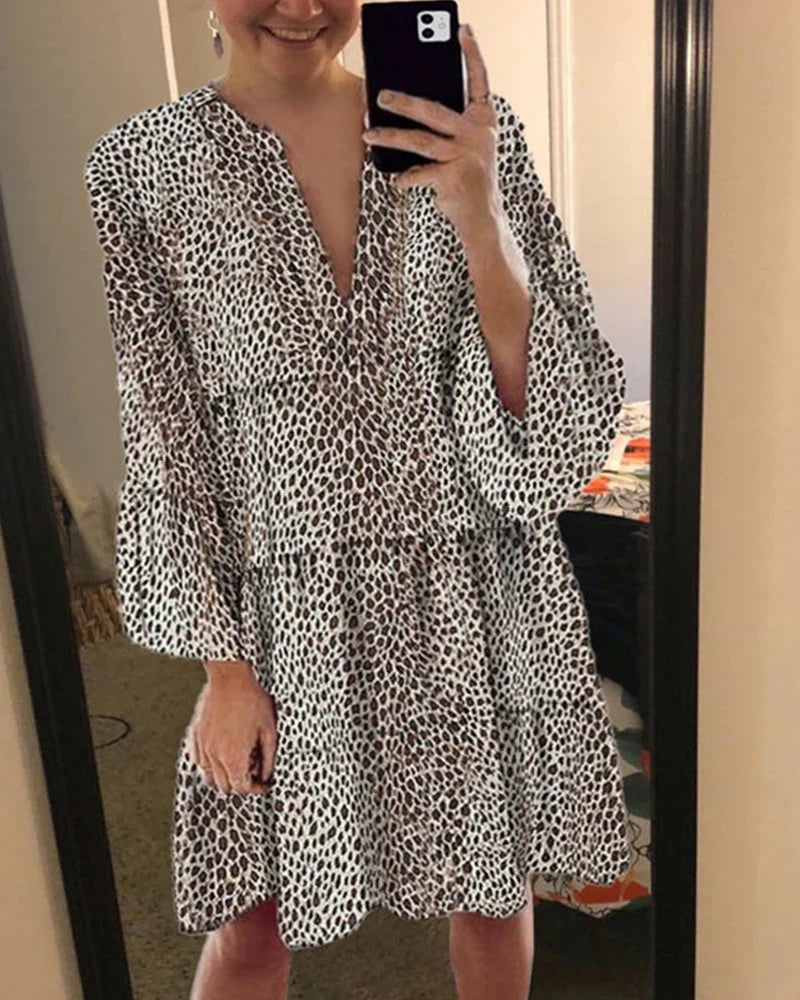 Levoire | Robe Mi-Longue Léopard Pour Femmes