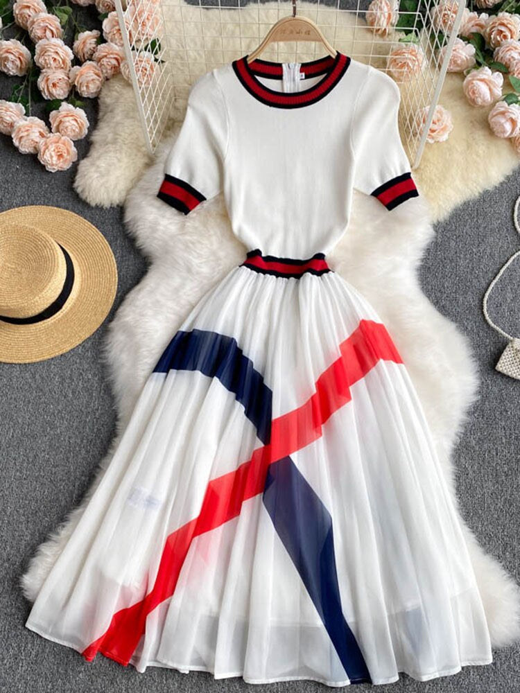 Levoire | Pull À Col Rond Tricoté Avec Manches Courtes Blanc