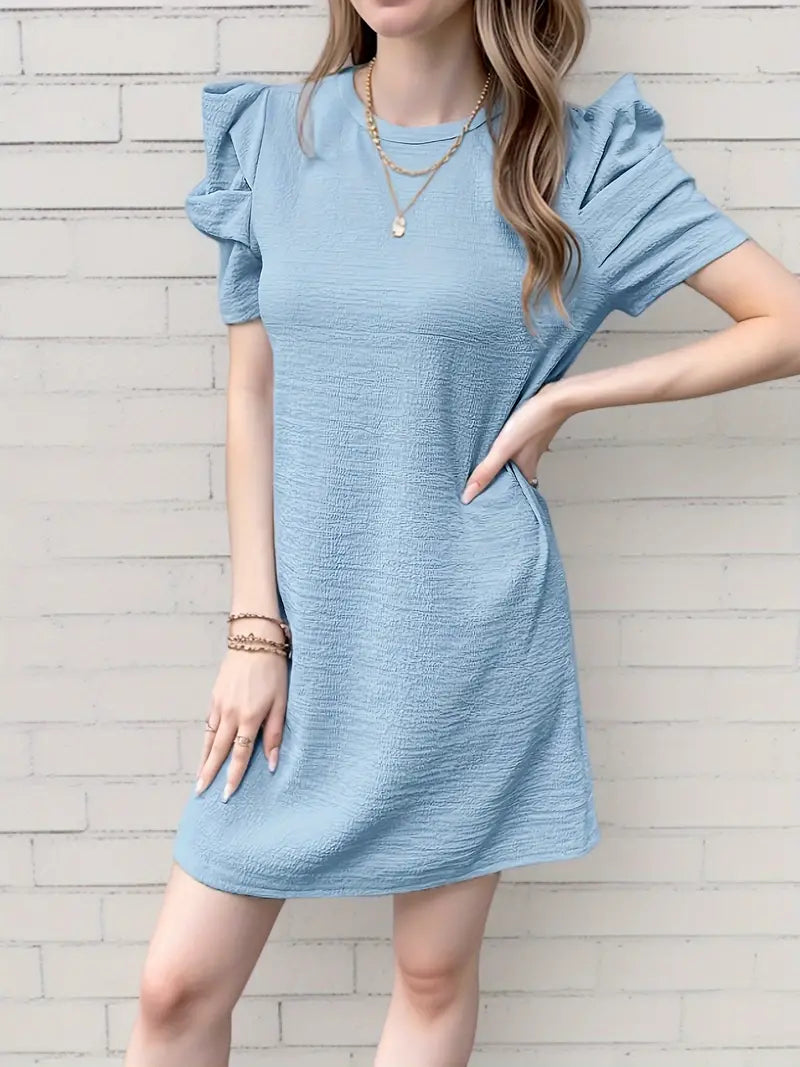 Levoire | Robe élégante à encolure ronde Bleu