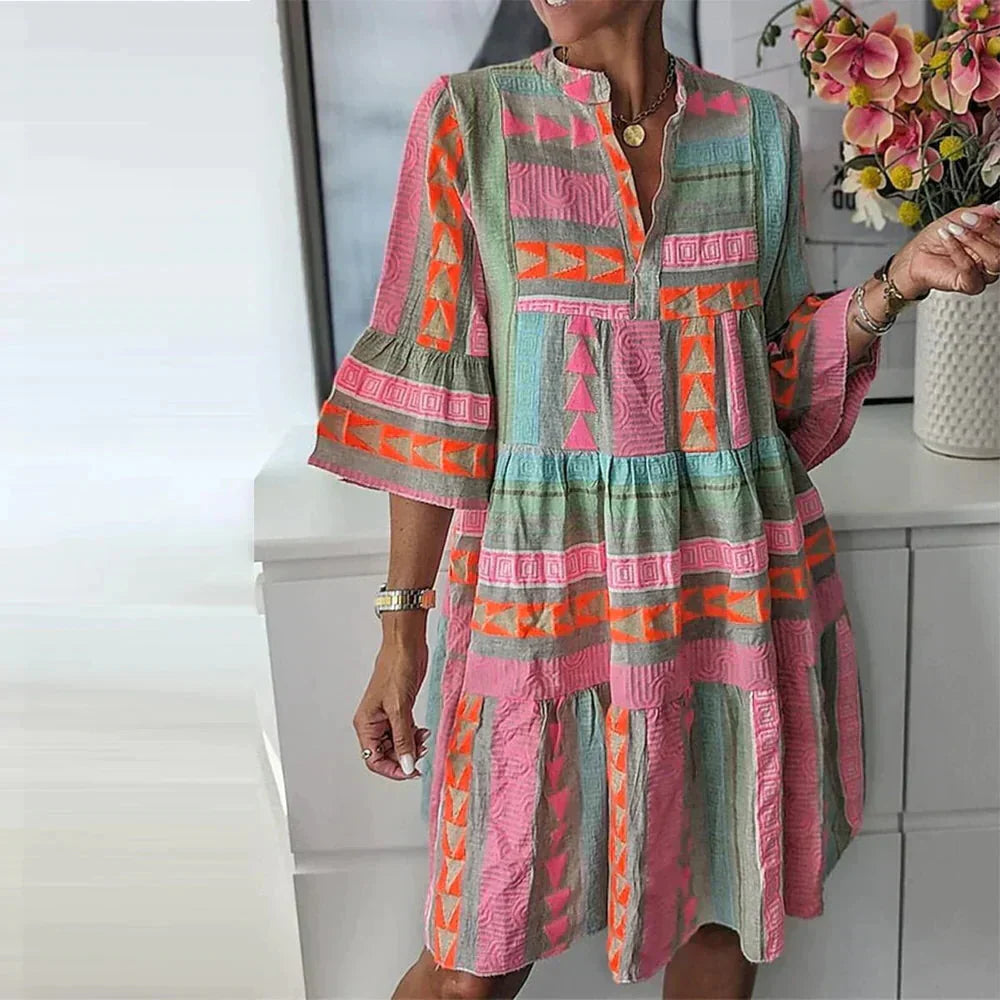 Levoire | Boho Chic Robe Midi Imprimée Pour Femmes
