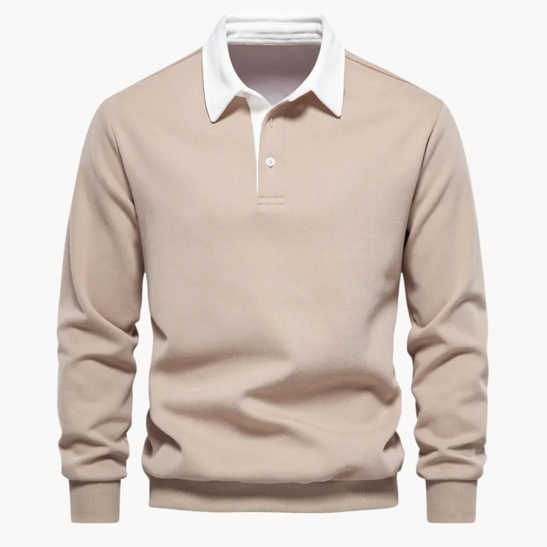 Levoire | Pull Polo Décontracté En Tricot Khaki