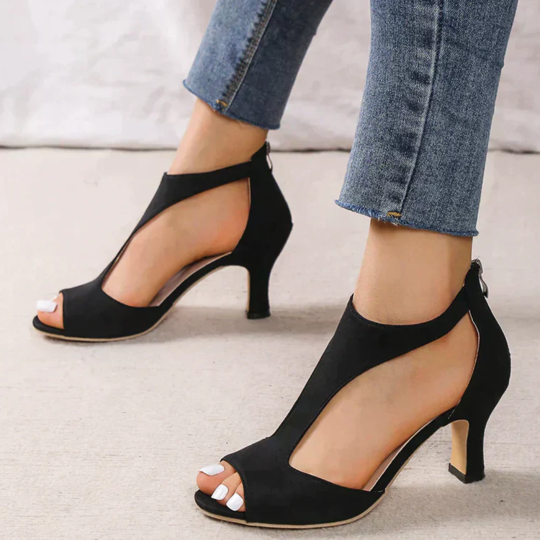 Levoire | Talons Aiguilles Élégants Pour - Femmes - Bout Ouvert Noir