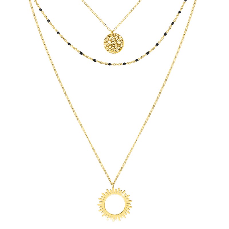 Levoire | Colliers Sautoir en acier inoxydable doré à l'or fin - Livraison Offerte