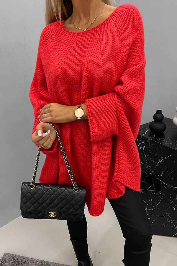 Levoire | Pull En Maille Confortable Avec Col Rond Rot