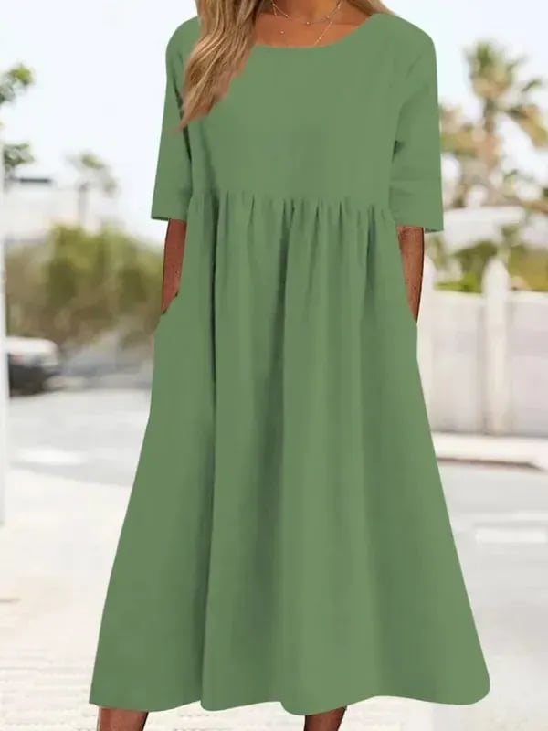 Levoire | Élégant Confortable Robe Coton Vert clair