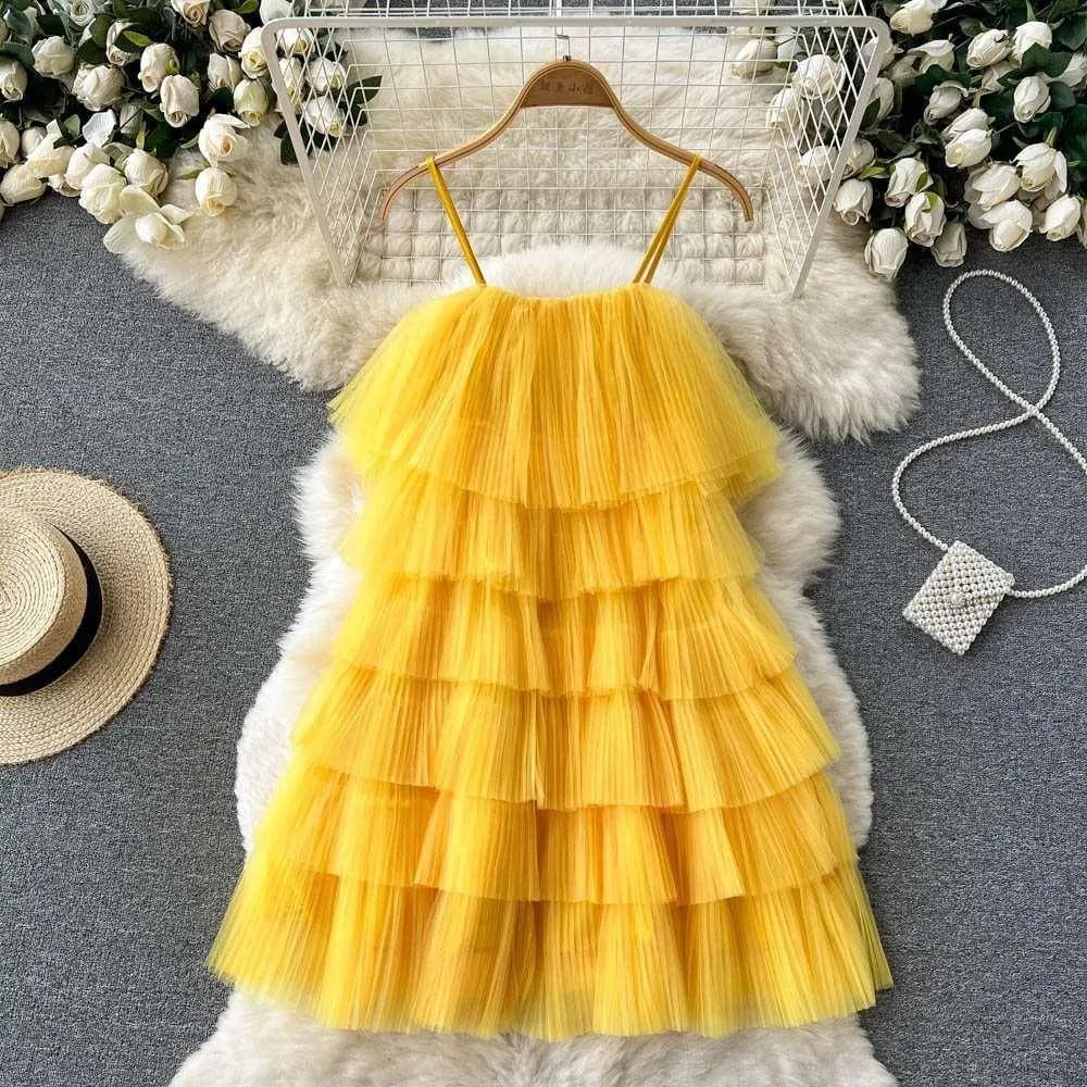 Levoire | Robe froncée avec un large froncé Jaune Une taille