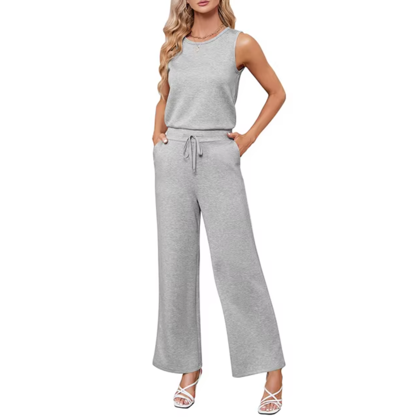 Levoire | Salopette Col Rond Sans Manches Gris clair