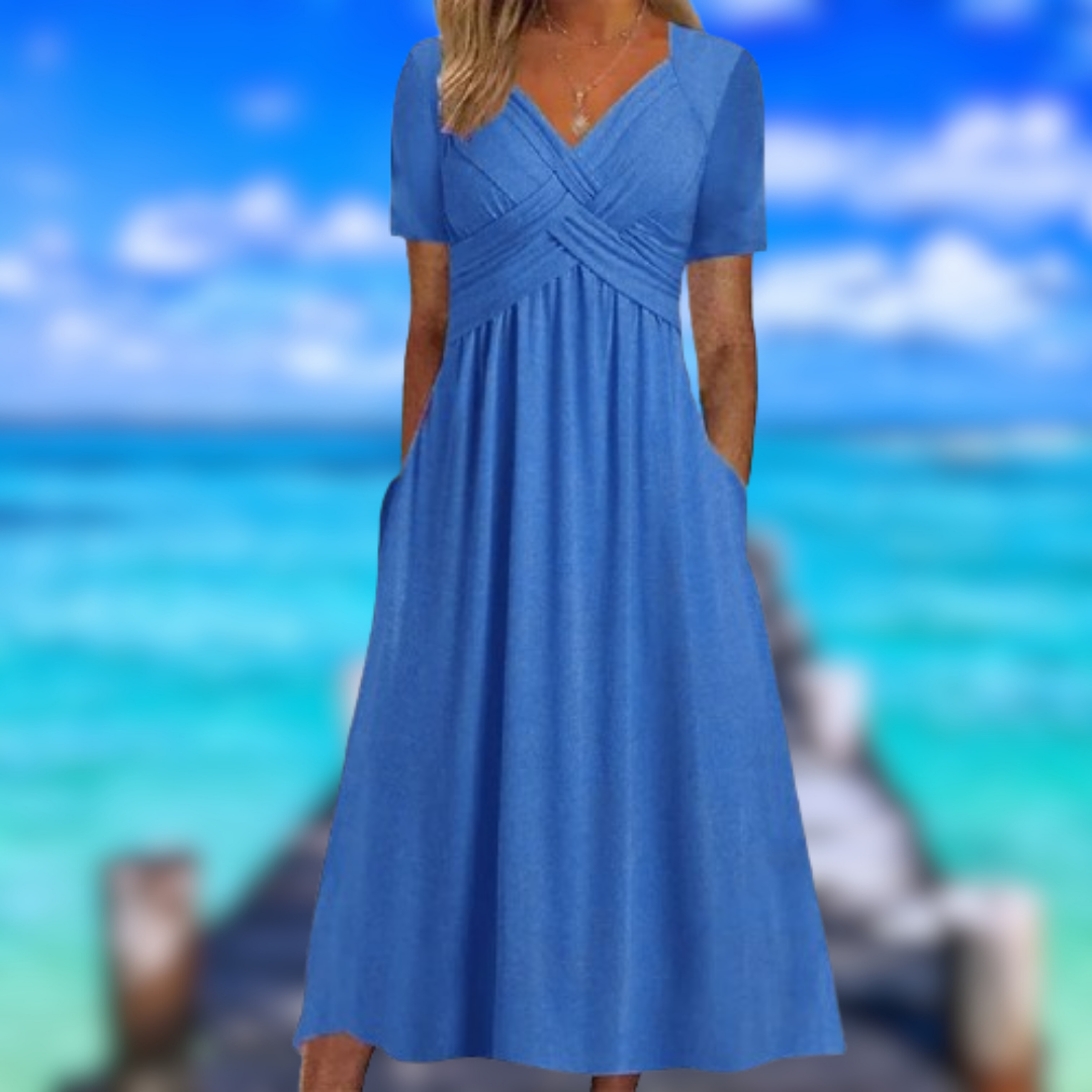 Levoire | Robe croisée à manches courtes Blu