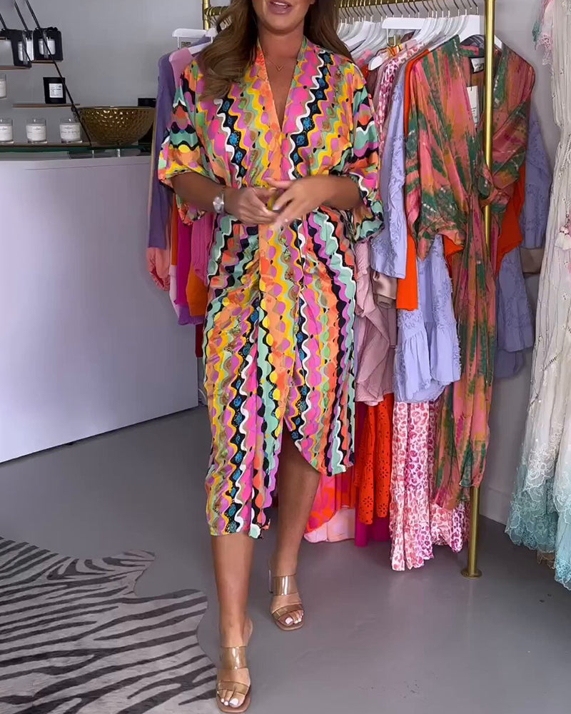 Levoire | Robe À Encolure En V Avec Manches Mi-Longues