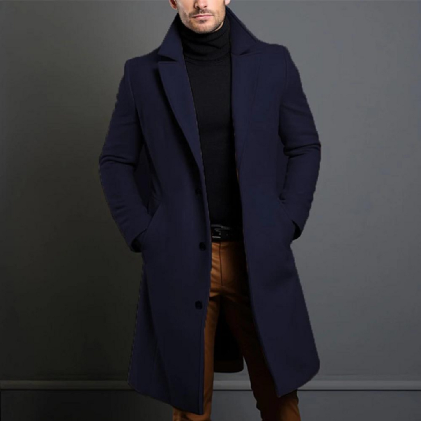 Levoire | Long Trench Coat FR Men Marine bleu