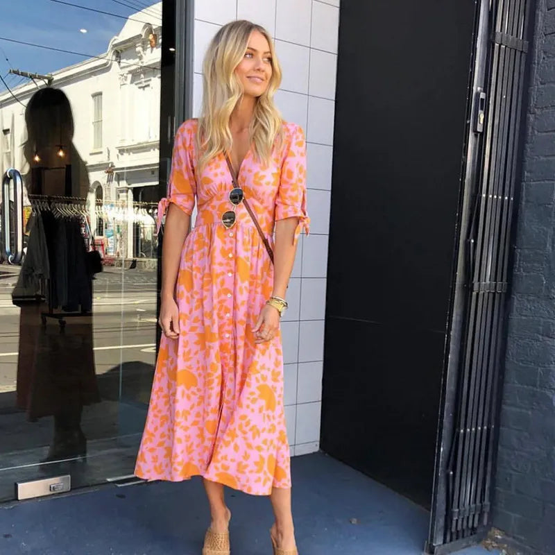 Levoire | Robe d'été pour femme - Orange