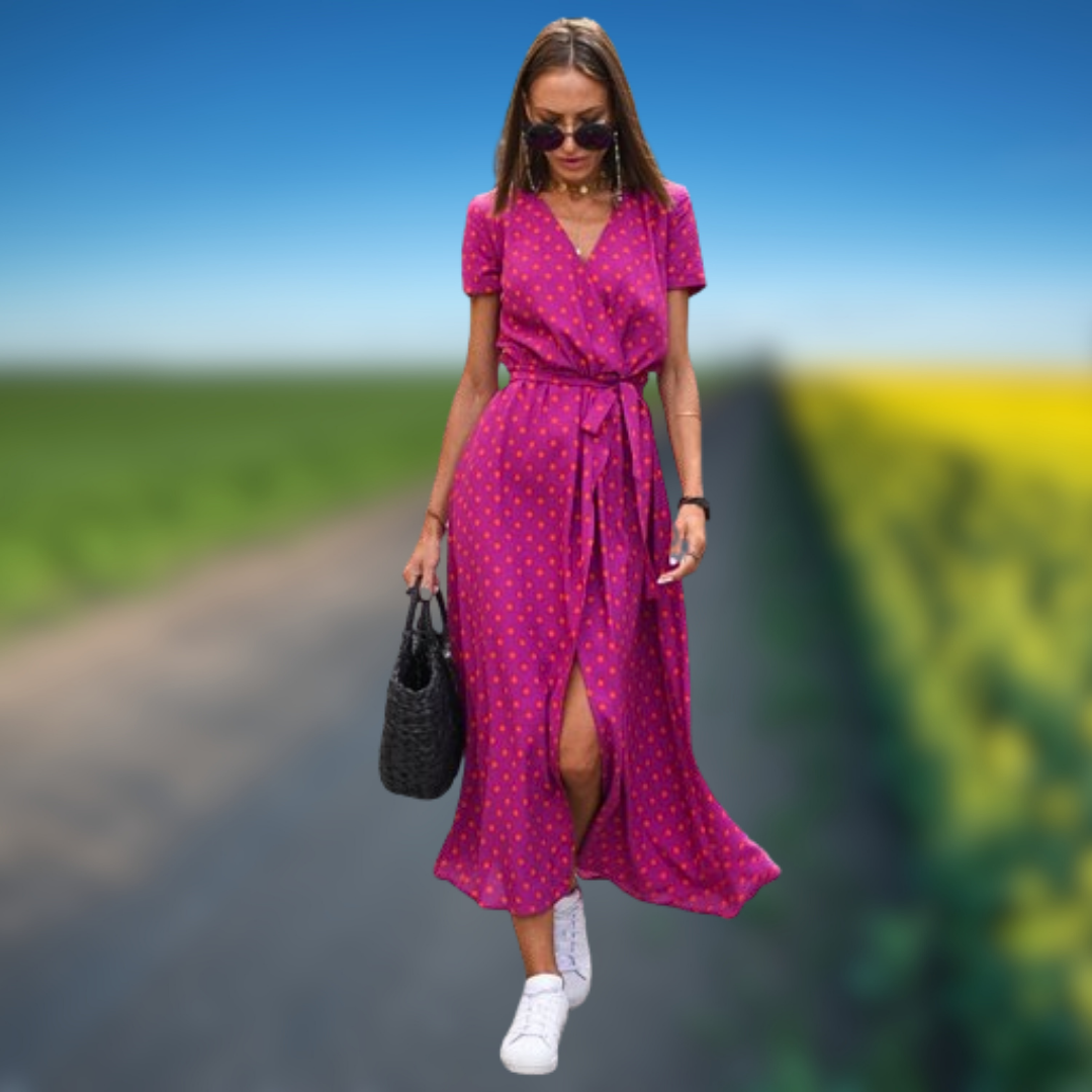 Levoire | Robe d'été à motif floral Pois Rouge