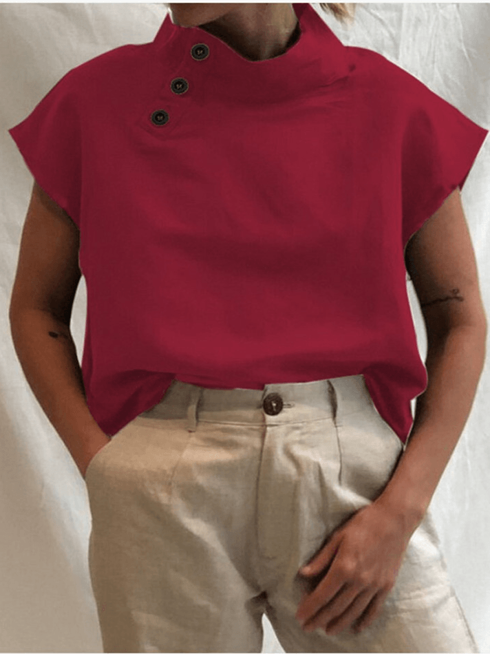 Levoire | Blouse à boutons lâches Rouge