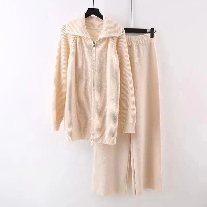 Levoire | Ensemble 2 Pièces Confortable En Tricot Crème blanc Une taille