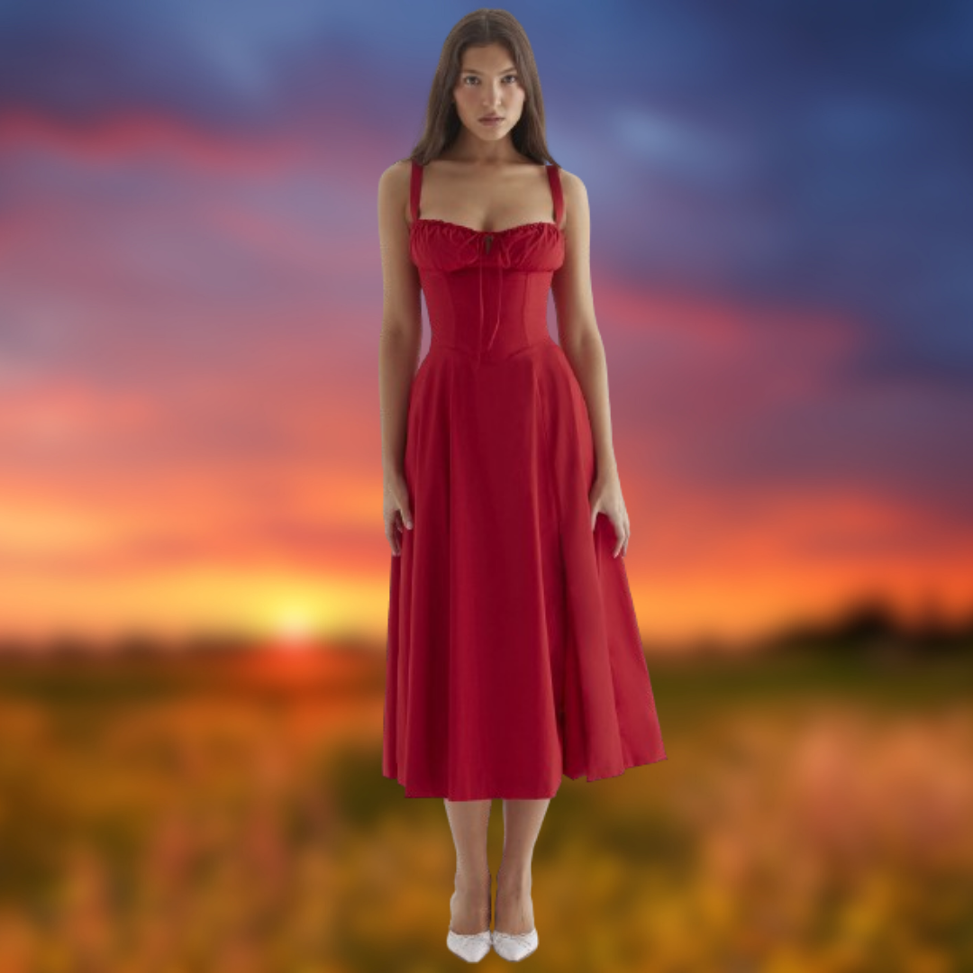 Levoire | Robe de soirée élégante à bretelles Rosso