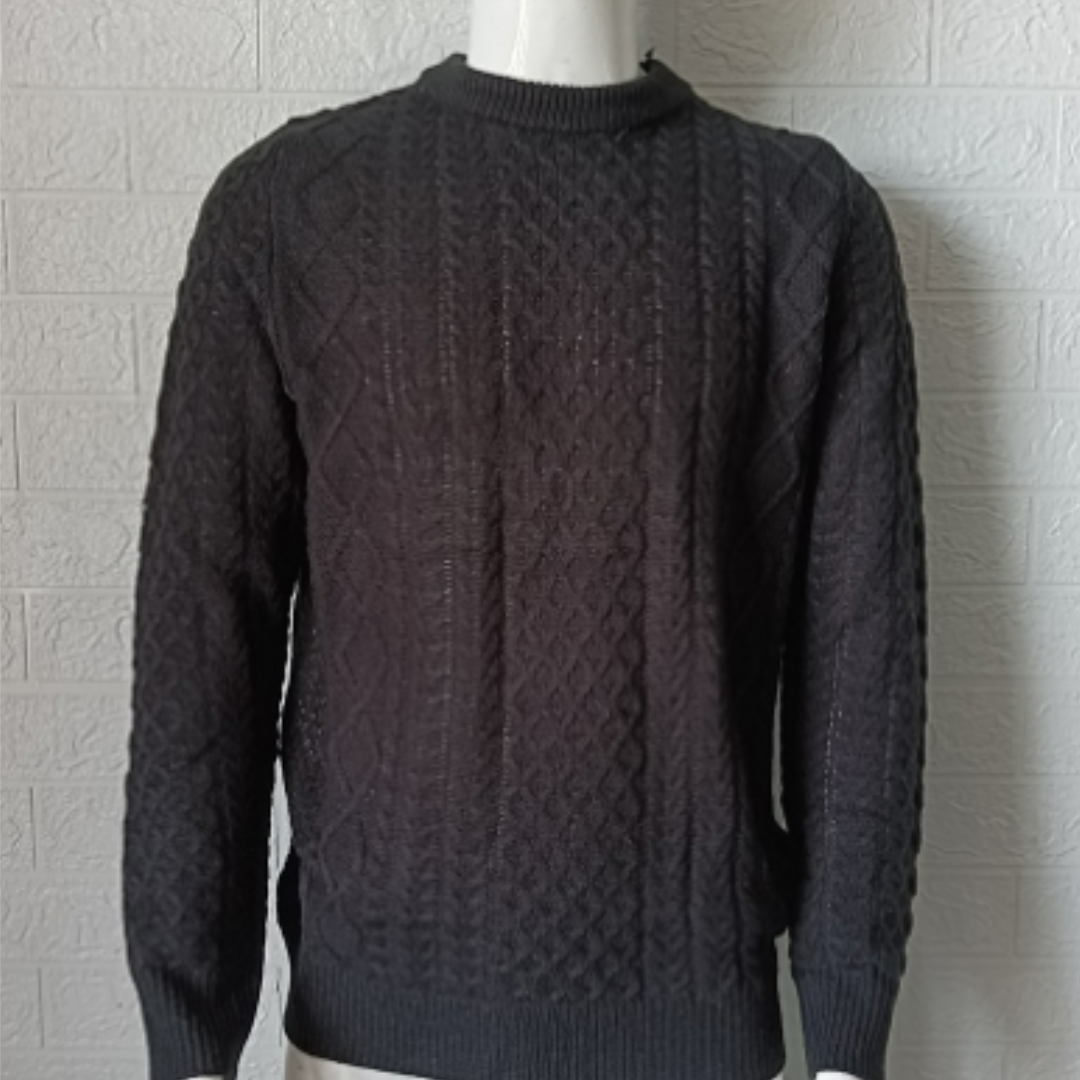 Levoire | Pull homme col rond chaud Noir