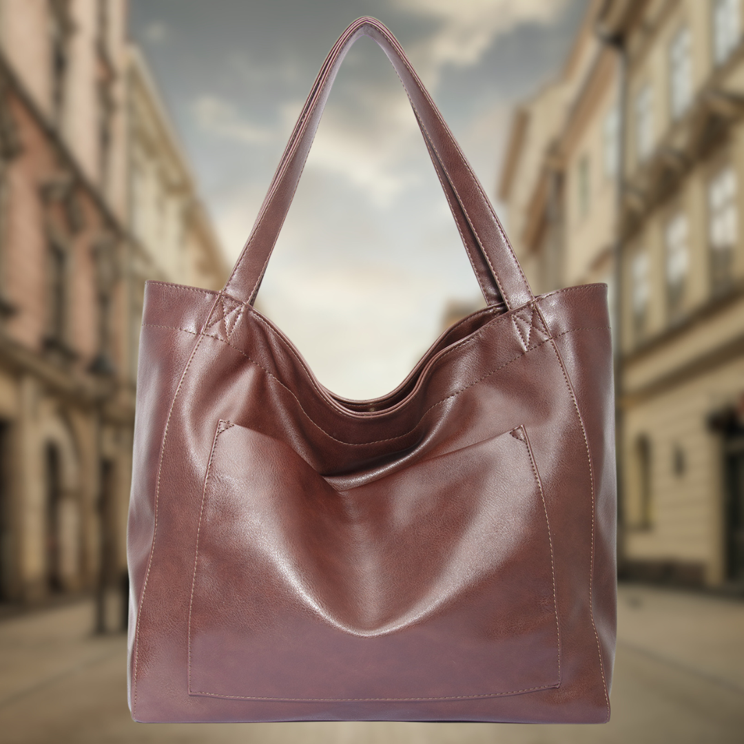 Levoire | Sac à main femme avec effet cuir souple Marrone Foncé