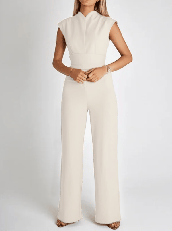 Levoire | Femmes Sans Manche Jumpsuit Jambe Amples Beige