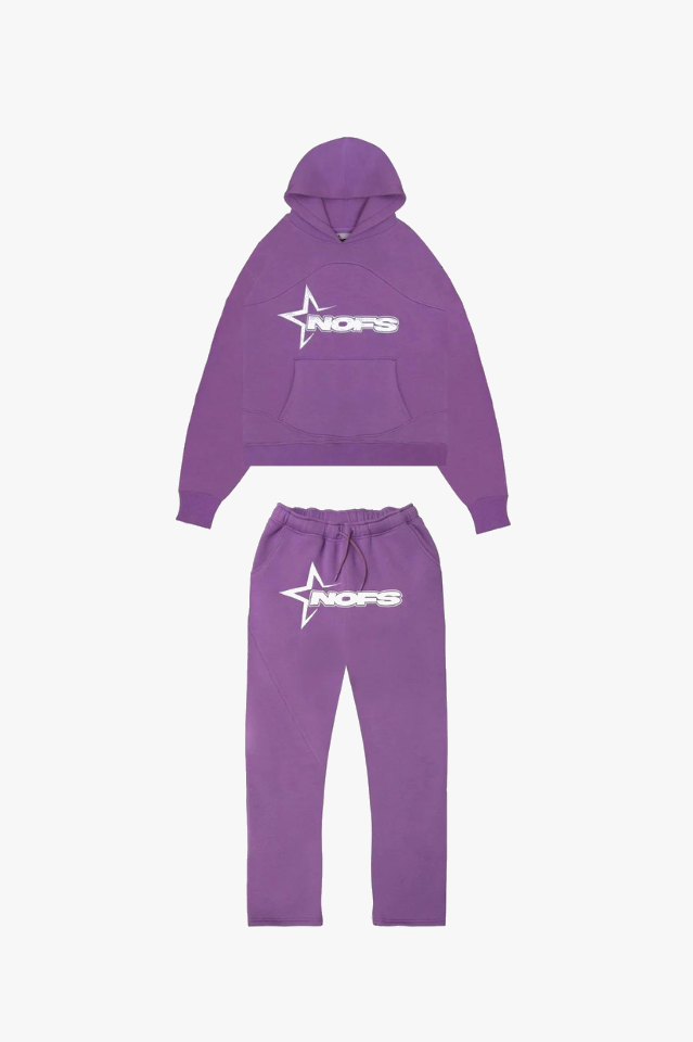 Levoire | Ensemble de sport unisexe tendance pour hommes et femmes avec capuche et pantalon de jogging Lilas