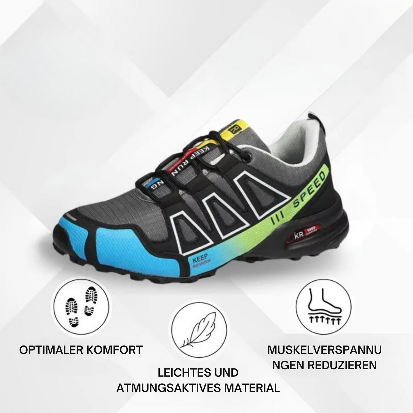 Levoire | Chaussures De Randonnée Orthopédiques Pour Hommes Gris-Bleu