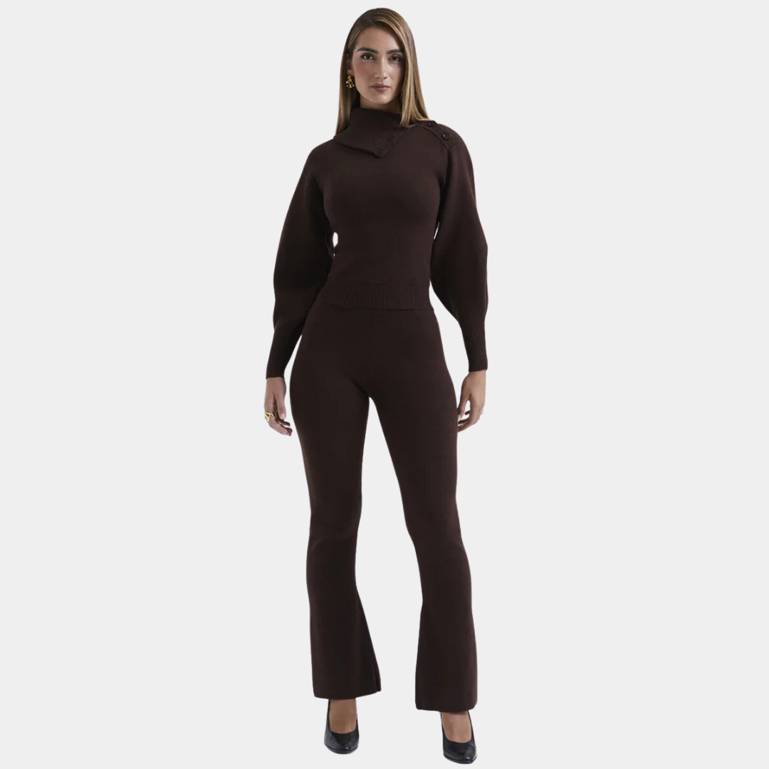 Levoire | Ensemble De Pull Élégant En Deux Pièces Braun