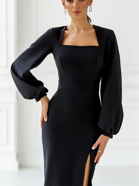 Levoire | Robe crayon élégante et drapée Noir