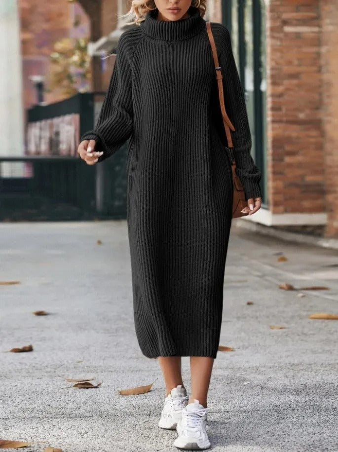 Levoire | Robe En Tricot À Col Roulé Confortable Noir