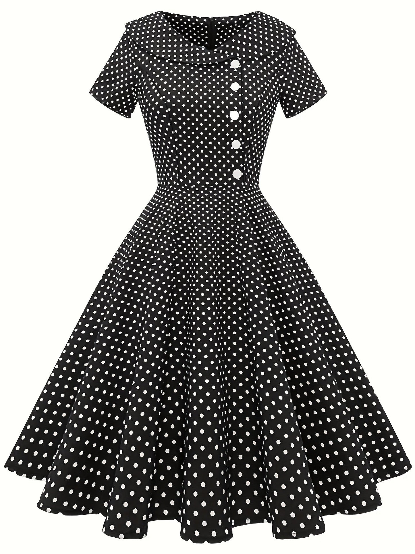 Levoire | Robe midi à pois pour femme Noir