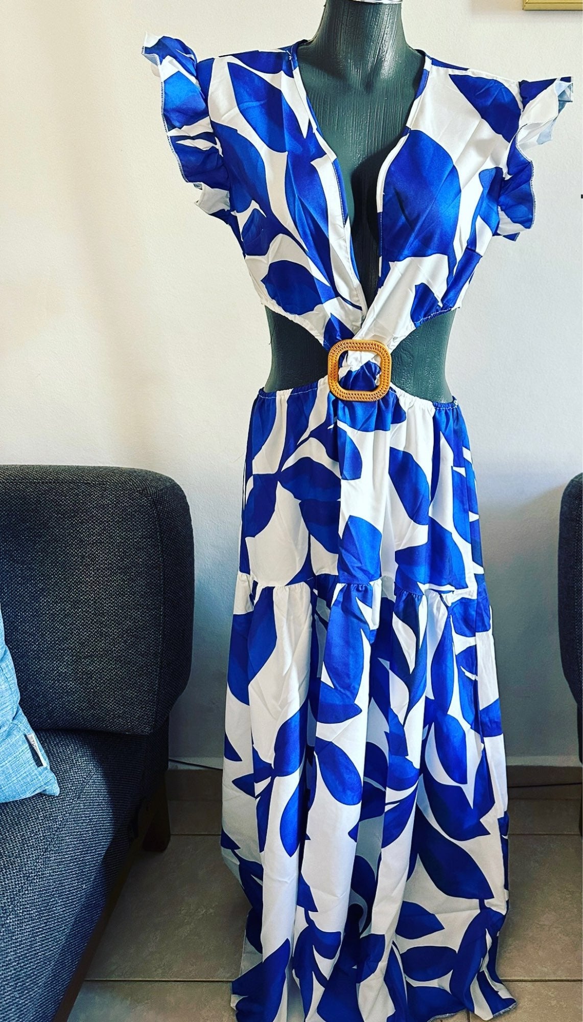 Levoire | Imprimé Feuille Hohlflügel Maxi Robe