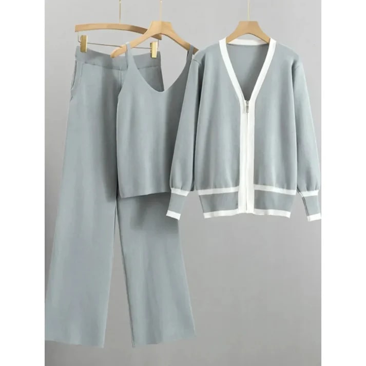 Levoire | Ensemble Lounge Élégant En Trois Pièces Pour Femmes Gris Une taille