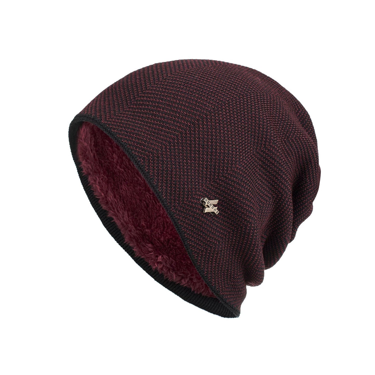 Levoire | Bonnet avec Mélange de Laine Douce et Design Urbain pour Hiver Rouge