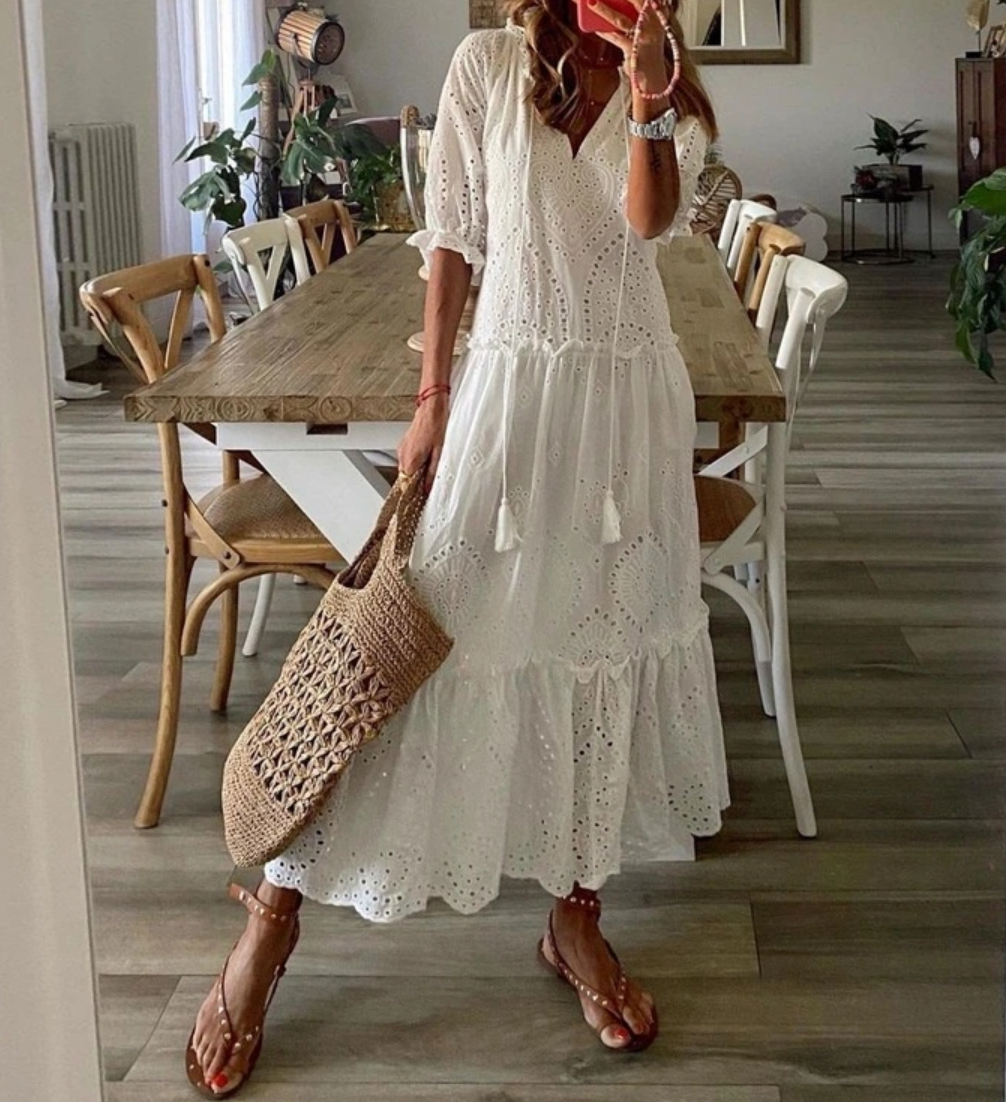 Levoire | Robe maxi en dentelle Blanc