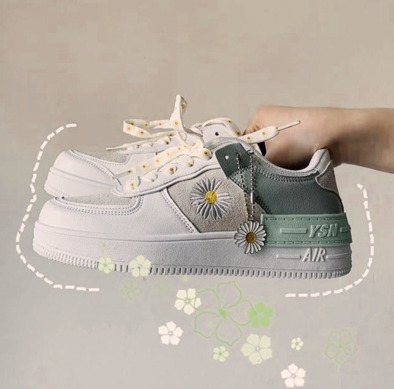 Levoire | Chaussures Pour Femmes Tournesol Blanc-vert